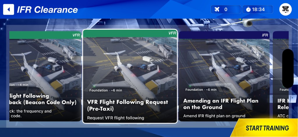 IFR Clearance Scenario Carousel